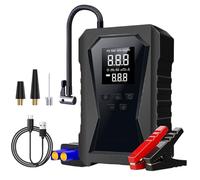 BommFu Démarreur de Batterie avec compresseur d'air,Batterie Externe 12V de démarrage avec compresseur - Booster de Démarrage Rechargeable pour Garage Atelier Camping Voiture Camion Moto