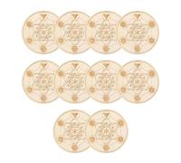 BommFu Dessous de verre, set de table en bois de 10 pièces pour tables, motif géométrique dessous de verre isolé | Pour thé, café, maison, cuisine, salle à manger, bureau, salon, bar et