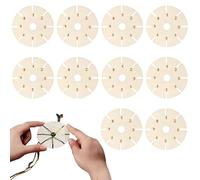 BommFu Disque de Tressage de Bracelets | Disque En Corde De Coton Tressé | Jeu de 10 Pièces en Bois Rond pour Fabrication de Lanières Bracelets Colliers pour Débutants