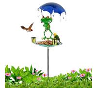 BommFu Distributeur d'eau pour Oiseaux | Bain d'oiseaux en Métal Vintage Autoportant - Accessoires Rétro pour Jardin Et Pelouse - Design Élégant Et