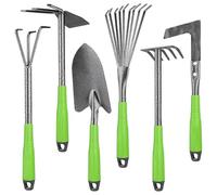 BommFu Ensemble d'Outils de Jardinage Solide,6 Pièces en d'Aluminium Portable et Multifonction | Outils de Jardin à Main pour Planter et Creuser,pour l'Entretien des Plates-Bandes、des Jardinières et