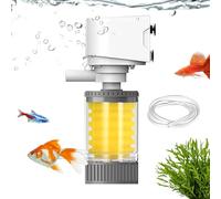 BommFu Filtre d'aquarium - Puissant filtre multifonctionnel - Aérateur silencieux et puissant à plusieurs niveaux pour eau douce, eau salée, récif, Betta, tortue, axolotl, algues, étang