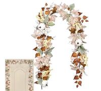 BommFu Guirlande d'automne pour l'extérieur - 1,8 m - Citrouille blanche - Guirlande d'Halloween avec baies - Décoration pour l'intérieur, la cour, le bureau, la fenêtre, les festivals, le camping