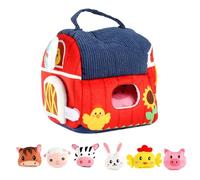 BommFu Jouets de Ferme en Peluche - Ensemble de Jeu Interactif et Éducatif d'animaux en Peluche,Animaux de la Ferme avec Un Porteur | pour Garçons, Filles, , Famille Et