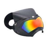 BommFu Lunettes pour Chien - Protection UV Lunettes pour Chien | Casque Antichoc pour avec Sangle Réglable, Accessoires Amovibles pour Animaux pour Extérieur Camping