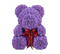 BommFu Ours de Fleur d’Ours de Rose | Rose Fleur Ours Fleur Artificielle Saint Valentin Mignon Fleur Ours Cadeaux pour sa Petite Amie Amour Amis Femme fiancée