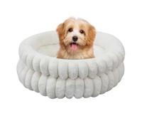 BommFu Panier pour Chien en Forme de Donut | Matelas Donut pour Chat - 50 cm Rond Lavable Apaisant Amovible Confortable | pour Chiot Sommeil Intérieur Extérieur Animal