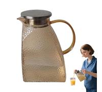 BommFu Pichet en Verre avec Couvercle - Style Motif Martelé pour Jus,Grande Carafe 1,5L pour Porte de Réfrigérateur Boissons Froides Jus Lait Fêtes Anniversaire