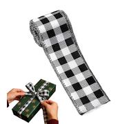 BommFu Ruban Noir et Blanc - DIY Décoration Saisonnière | DIY Ruban pour Création de Nœuds,pour Couronnes de Noël Mariage Faveurs de Fête Scrapbooking Enseignants d'art Passionnés Designers