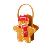 BommFu Sacs à Bonbons de Noël - Sac à Bonbons Enfant Gingerbread - Trousse Snacks Portable pour Récompenses Scolaire Stockage Bijoux | Cadeaux Friandises Goûters Fête de Noël en Classe