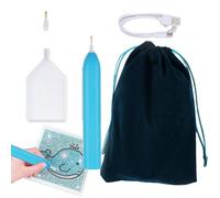 BommFu Stylo Électrique pour Art au Strass - Stylos à Strass Rechargeables pour Peinture - Outil d'Artisanat Portable avec 3 Suctions Ajustables pour Organisateurs de Mariage et Professeurs d'Art