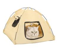 BommFu Tente pour Chat Extérieur,Pare-Soleil Pliable pour Chiot - Tente Respirante Portable pour Extérieur Jardin Camping Voyage Plage Balcon Appartement Été