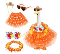 BommFu Tenue Estivale Hawaïenne pour Oie De Porche | Déguisements Cosplay Statue Patio,Vêtements Statue Oie Pelouse - pour Femmes Hommes Collectionneurs Réunions Parc Jardin Pelouse Patio Cour Balcon