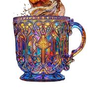 BommFu Verres à cocktail colorés avec art chrétien | Verre à boire pour vin, jus, whisky, thé, dîner, pique-nique en plein air, camping