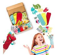Bomodoro Marionnettes a Main en Feutre. Boîte d'activité Manuelle Enfant. Kit créatif pour Enfants pour concevoir et décorer des marionnettes Chaussettes à Main.Jeu de créativité The Puppet Master