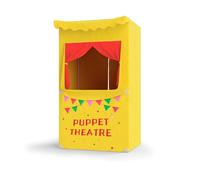 Bomodoro - Théâtre de marionnettes pour Enfants 120 x 70 x 50 cm Couleur Jaune réversible avec Petite Tente