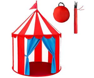 Bomodoro Tipi pour enfant - Tente de jeu pour enfant - Cirque multicolore - Pliable avec rideaux - 150 x 100 cm