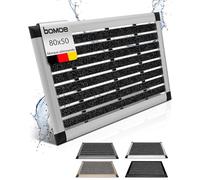 bomoe AluGant - Paillasson d'intérieur en aluminium très résistant - Absorbant l'eau et antidérapant avec envers en caoutchouc - Attrape la saleté - Argenté métallisé 50 x 80 cm