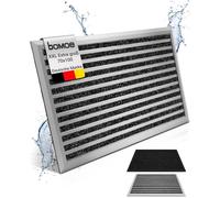 BOMOE XXL Paillasson Aluminium 70x100 cm Extra Large - Antidérapant Inoxydable Résistant aux Intempéries - Paillasson Exterieur Interieur pour Porte d'Entrée Bureau - Paillasson Argent AluGant