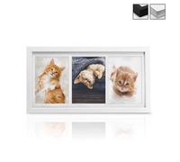 bomoe Galeria Multi Cadre Photo pêle-mêle Mural - pour 3 Photos (3X 10x15cm) - Dimension : 37x20x2,5cm - Blanc - Décoration Murale