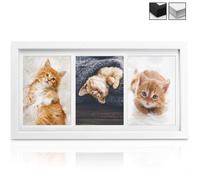 bomoe Galeria Multi Cadre Photo pêle-mêle Mural - pour 3 Photos (3X 13x18cm) - Dimension : 52x25x2,5cm - Blanc - Décoration Murale