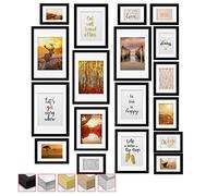BOMOE lot de cadres photo 18 pcs bois verre plastique avec passepartout