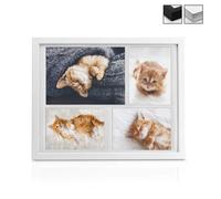 bomoe Multi Cadre Photo pêle-mêle Mural - pour 4 Photos (1x 15x21cm) et (3X 10x15cm) - Dimension : 37,5x30x2,5cm - Blanc