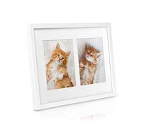BOMOE multi cadre photo pour 2 photos bois et verre plastique décoration