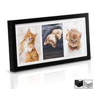 BOMOE multi cadre photo pour 3 photos bois et verre plastique décoration