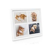 BOMOE Multi cadre photo pour 4 photos en bois et verre plastique décoration