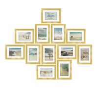 bomoe Ocean Lot de 12 Cadres photo Cadre decoration murale pour chambre salon bureau maison - Cadre photo pele mele or 12x 13x18cm