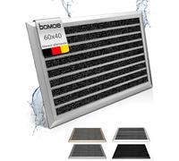 BOMOE Paillasson Aluminium 40x60 cm - Antidérapant Inoxydable Résistant aux Intempéries - Paillasson Exterieur Resistant Pluie Paillasson Interieur Porte Entrée Bureau Argent - AluGant