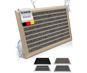 BOMOE Paillasson Aluminium 40x60 cm - Antidérapant Inoxydable Résistant aux Intempéries - Paillasson Exterieur Resistant Pluie Paillasson Interieur Porte Entrée Bureau Champagne Métallisé - AluGant