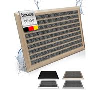 BOMOE Paillasson Aluminium 50x80 cm - Antidérapant Inoxydable Résistant aux Intempéries - Paillasson Exterieur Resistant Pluie Paillasson Interieur Porte Entrée Bureau Champagne Métallisé - AluGant