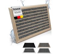 BOMOE paillasson Aluminium antidérapant Inoxydable extérieur intérieur | 40x60cm champagne métallisé résistant intempéries pluie bureau Porte Entrée gratte-chaussures tapis métal AluGant
