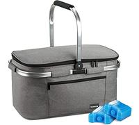Bomoe Panier Pique-Nique Pliable Sac glacière Isotherme avec 2 Packs litres