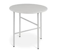 BOMOE Petite Table Basse Jardin Exterieur en Métal Gris Clair Ø 44 cm Plateau Anti-Rayures - Table d'appoint Extérieur Stable Légère Indoor Outdoor Balcon Terrasse Chambre Finn