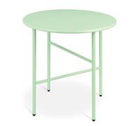 BOMOE Petite Table Basse Jardin Exterieur en Métal Menthe Ø 44 cm Plateau Anti-Rayures - Table d'appoint Extérieur Stable Légère Indoor Outdoor Balcon Terrasse Chambre Finn