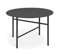 BOMOE Petite Table Basse Jardin Exterieur en Métal Noir Ø 53 cm Plateau Anti-Rayures - Table d'appoint Extérieur Stable Légère Indoor Outdoor Balcon Terrasse Chambre Finn