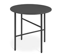 BOMOE Petite Table Basse Jardin Exterieur en Métal Noir Ø 44 cm Plateau Anti-Rayures - Table d'appoint Extérieur Stable Légère Indoor Outdoor Balcon Terrasse Chambre Finn