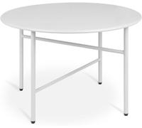 BOMOE Petite Table Basse Jardin Exterieur en Métal Blanc Ø 53 cm Plateau Anti-Rayures - Table d'appoint Extérieur Stable Légère Indoor Outdoor Balcon Terrasse Chambre Finn