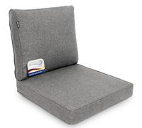 BOMOE Premium Lot de 2 Coussins Jardin Assise 60x60 cm & Dossier 60x60 cm - Protection UV & Lavable - Confortable Coussin Salon de Jardin Exterieur Gris Clair pour Fauteuil Banc Chaise Ilano