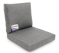 BOMOE Premium Lot de 2 Coussins Jardin Protection UV Lavable pour Fauteuil | Assise 50x50cm dossier gris clair confortable coussin salon de exterieur Banc Chaise ilano