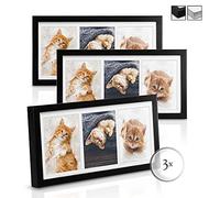 BOMOE Set de 3 Cadres pour 3 Photos décoratif avec passepartout décoration