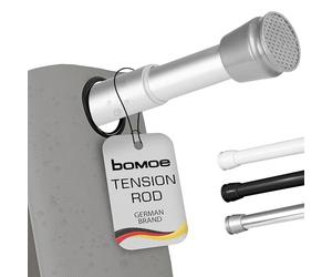 bomoe Tringle Rideau De Douche Extensible Sans Perçage 140-260 cm - Barre de Douche Télescopique Aluminium Antidérapante pour Rideau Douche, Salle de Bain, Baignoire - Vêtements Aluminium Neptun