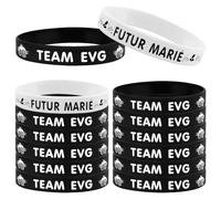 Bomtop 12 Pièces Bracelet Futur Marié Team EVG - Accessoire Silicone pour Enterrement de Vie de Garçon, Mariage, Fiançailles