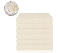 Bomtop 6 Pièces Etamine Alimentaire pour Cuisiner, Non Blanchi, Lavable Multiusage Anti-chaleur pour Filtrer Tofu, Fromage, Jus de Fruits, Café, Thé, Épices(Beige-50 x 50cm)