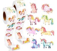 BOMULEZG Lot de 1000 autocollants licorne uniques - Autocollants ronds multicolores en papier, pour ordinateur portable, voitures, moto, vélo, skateboard, bagages, valise, accessoires de fête DIY