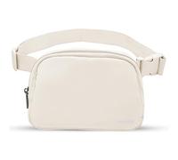 Bomvabe Sac banane à bandoulière pour femme, mini sac banane de 1 L avec sangle réglable de 81,3 cm à 129,5 cm, petit sac banane pour voyage, course à pied, Crème, blanc, Small, Tendance