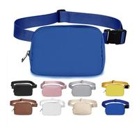 Bomvabe Sac banane pour homme et femme - Petit sac banane - 1 l - Avec sangle réglable de 55 cm à 100 cm - Sac banane tendance pour la course, le sport, l'extérieur, bleu, Taille unique, Voyage